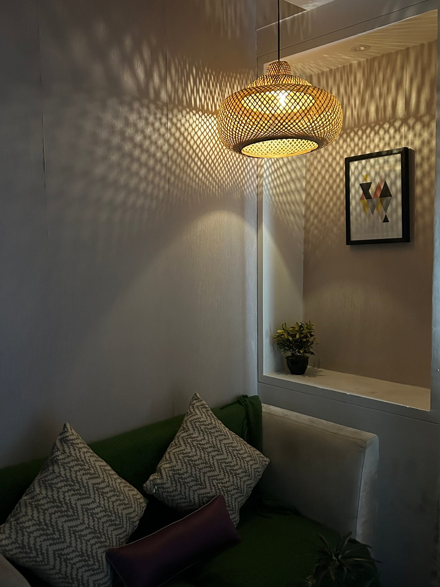 Rattan Cylindrical Pendant Lampshade