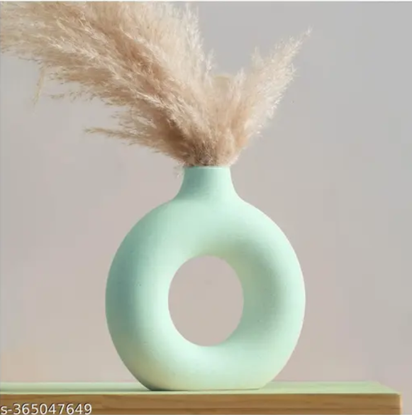 Ceramic Donut Vase Set of 3 | Green