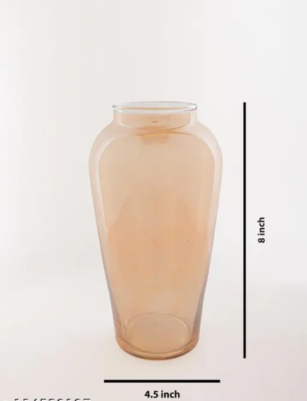 Amber Elegance Glass Vase