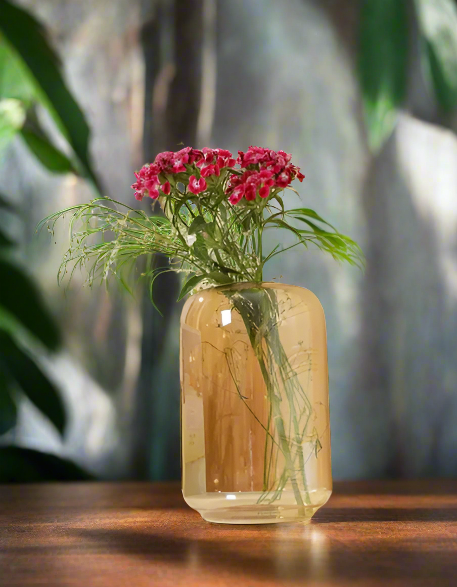 Golden Aura Cylinder Vase