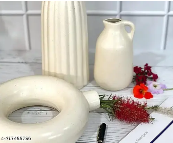 Ceramic Vases Set of 3 | Off White