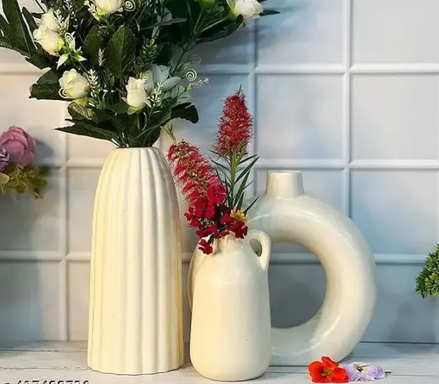 Ceramic Vases Set of 3 | Off White