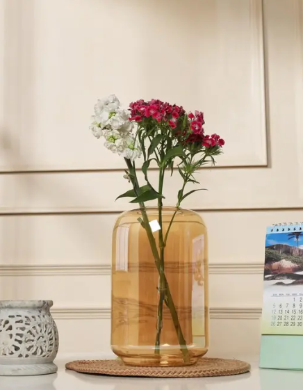 Golden Aura Cylinder Vase
