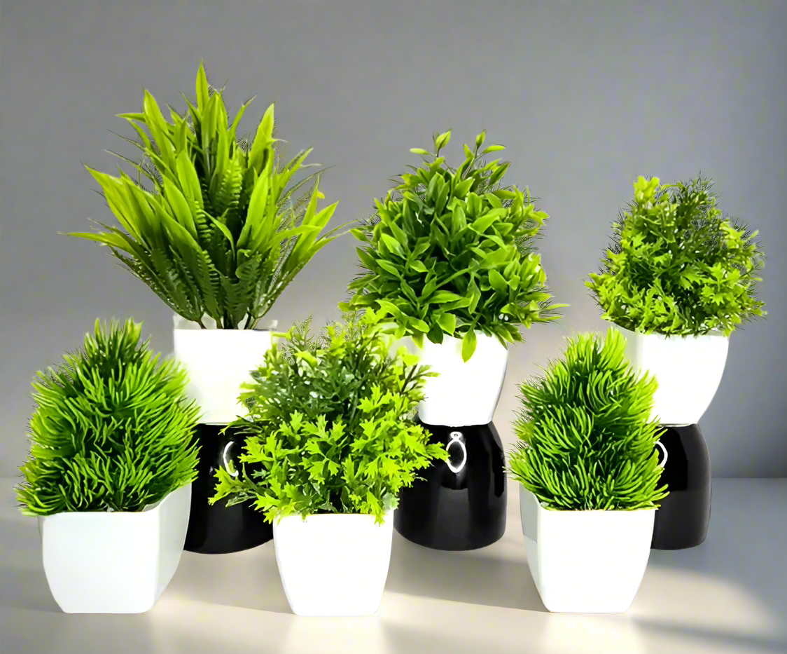 Vibrant Green Artificial Plant Set