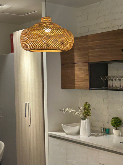 Rattan Cylindrical Pendant Lampshade