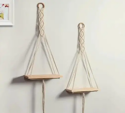 Handmade Wall Shelf | Boho Decor Set of 2