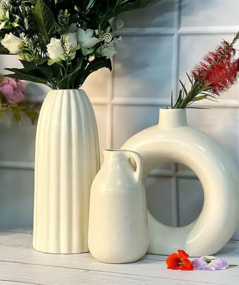 Ceramic Vases Set of 3 | Off White