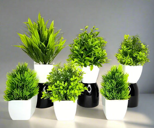 Vibrant Green Artificial Plant Set
