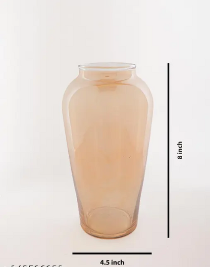 Amber Elegance Glass Vase Set of 2