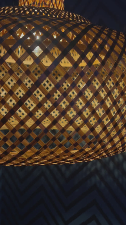 Rattan Cylindrical Pendant Lampshade